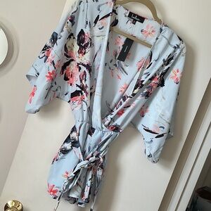 Lulu's Pastel Floral Kimono Romper.